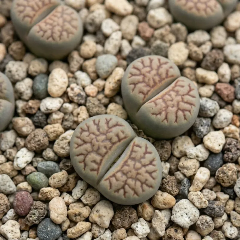 Lithops Hiding As Pebbles