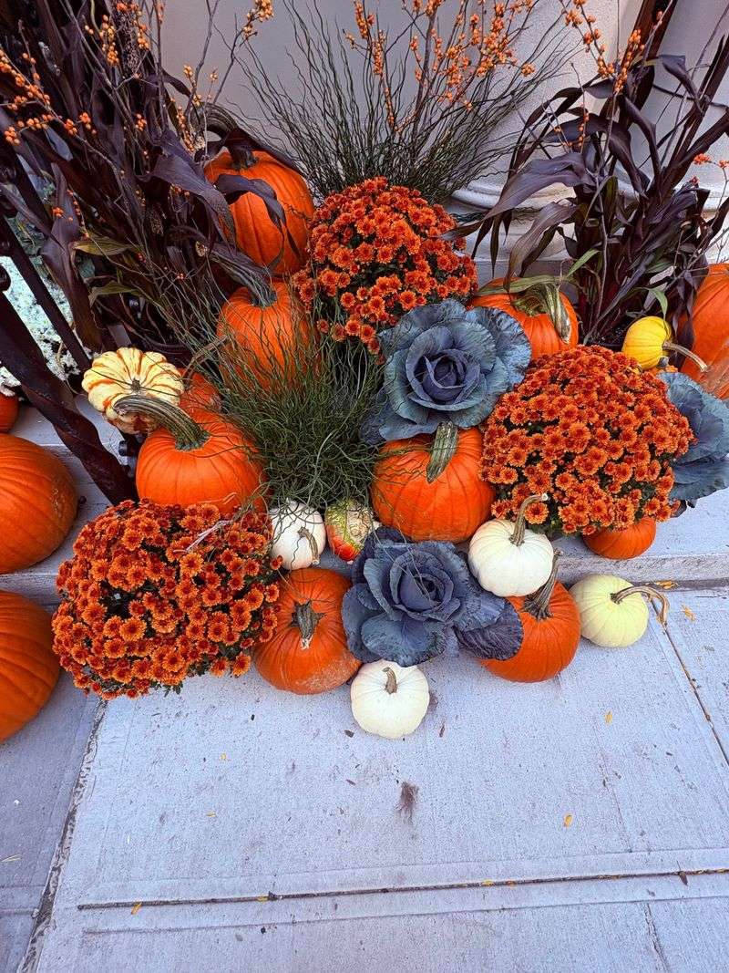 Plant Fall Mums Inside A Hollow Pumpkin