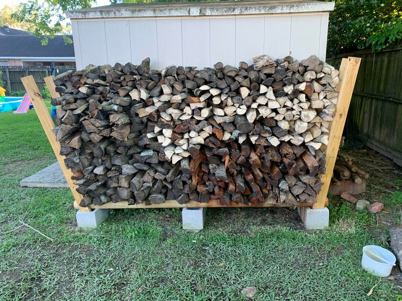 Raised Racks Keep The Bottom Logs Off Damp Soil