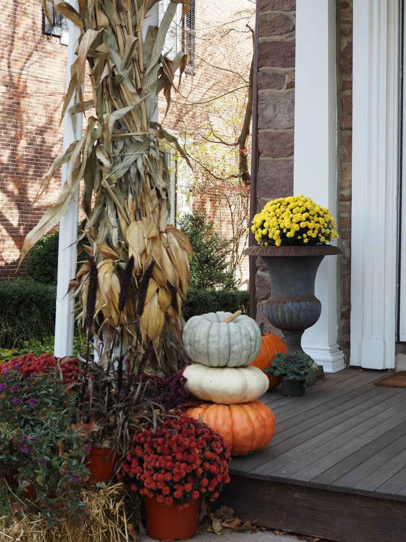 Stack A Pumpkin Tower Beside The Front Steps