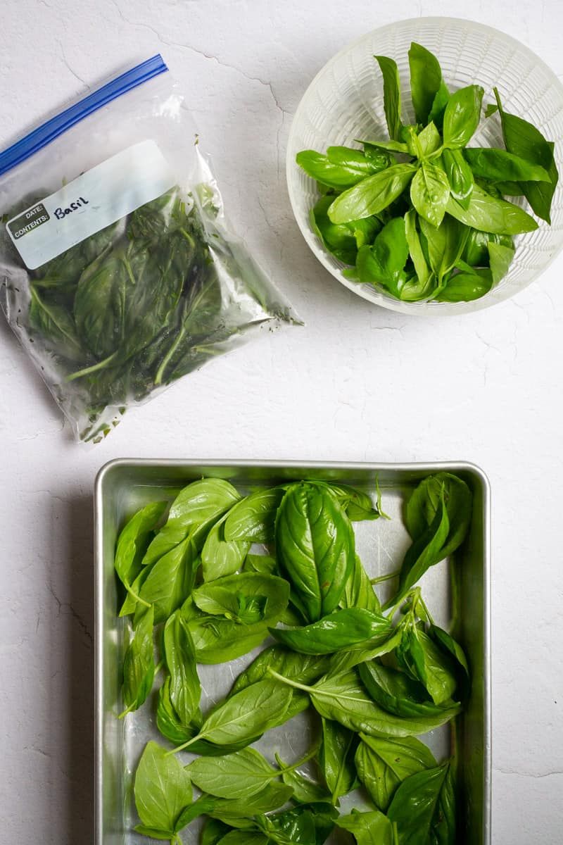 Transfer the frozen leaves to sealed storage