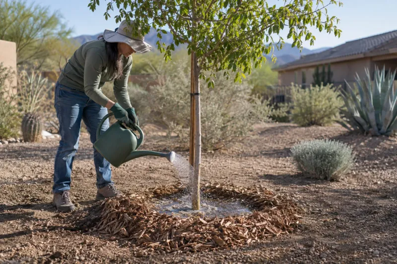 Young trees need regular, deep watering