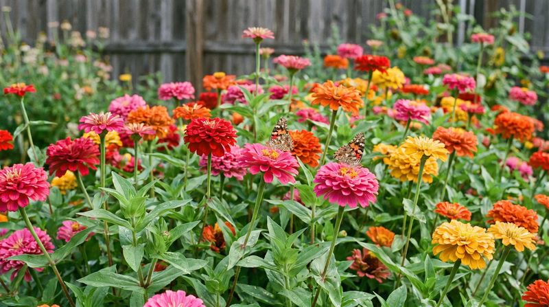 Zinnias Fill The Garden With Vivid Color